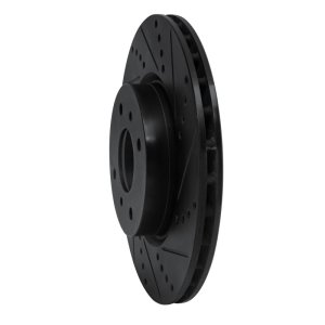 Nissan Sentra Brake Rotor (1) - Front Right - R1 Concepts - Drilled & Slotted - Black - `04-`06